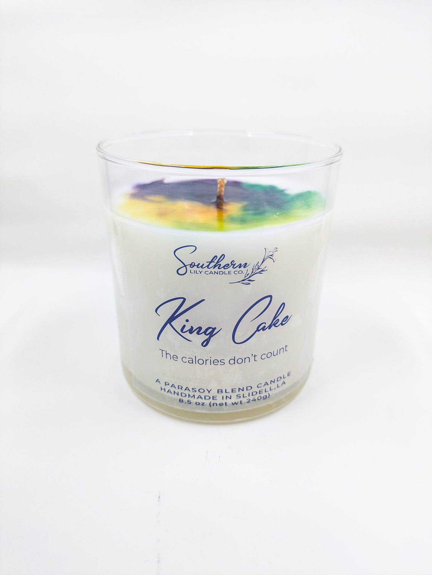 Festive King Cake Candle | Sweet, Spicy, & Slightly Addictive