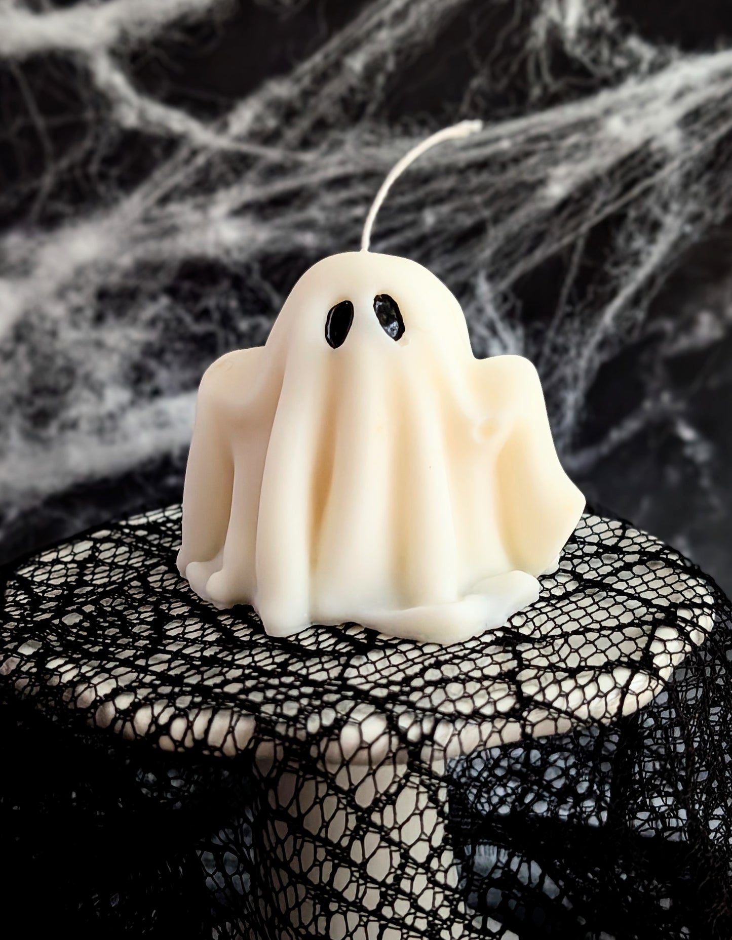 Boo Ghost Candle – 4 oz Unscented Halloween Pillar | Spooky Home & Mantle Décor