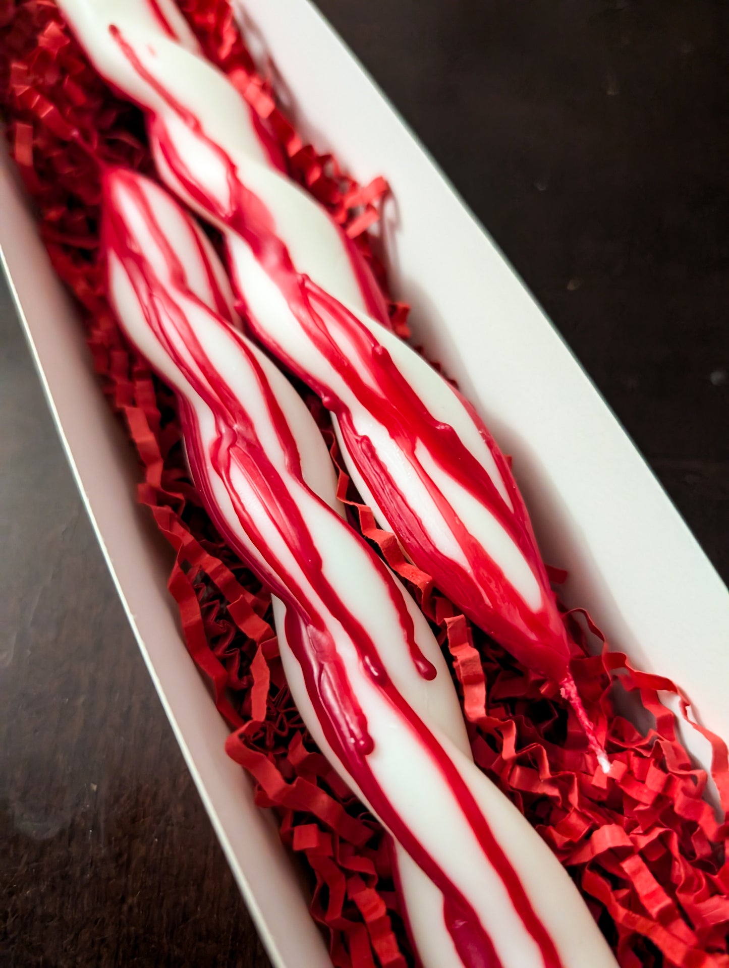 Bloody Unicorn Horn Taper Candle – 8" Unscented Gothic Halloween Décor | Fantasy Taper Candle
