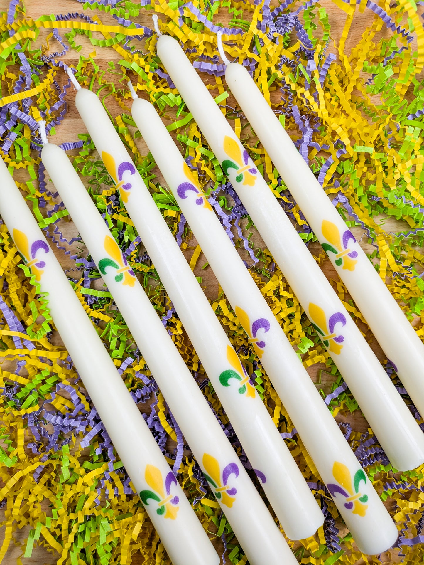 Mardi Gras Taper Candles