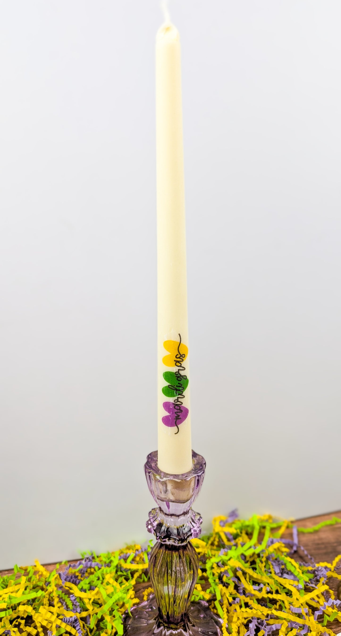 Mardi Gras Taper Candles